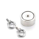 Grade NdFeB 600KG Double Side Fishing Magnet With Two Rings Pot Neodymium