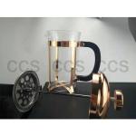 Borosilicate Glass French Press Travel Mug Rose Gold Portable 1000ml Stainless