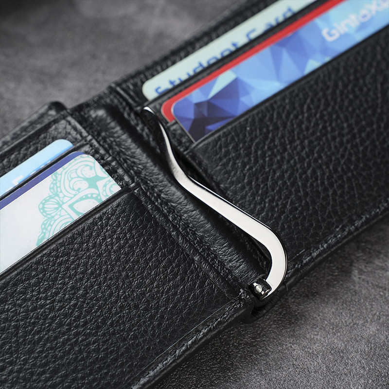 Men's Genuine Leather Wallet Ultra-Thin Anti-Theft Brush Wallet for Business Advantage