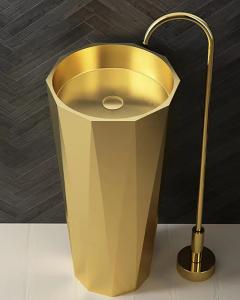 Wholesale 304 Stainless Steel Column Pedestal Sink For Hotel Clubhouse Bathroom from china suppliers