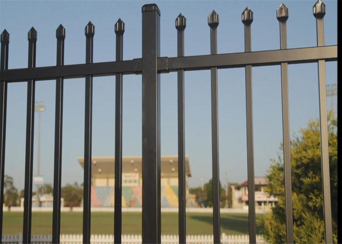 Crimped Spear Perth Steel Garrison Fence / Australia Security Commerical Garrison Fence Panel / Black Garrison Fence