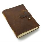 Hand Crafted Travel Journal Notebook Genuine Leather Cover Material Brown Color
