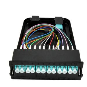 Wholesale High Density MPO MTP Cassette , Black 24 Ports MPO To LC Patch Panel from china suppliers