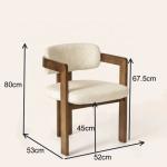 Modern Design Lamb Wool/Velvet Material Simple Solid Wood Dining Chair with Lift