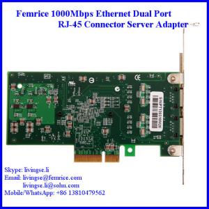 Wholesale 1000Mbps Dual Port Server Ethernet Network Card, RJ-45 Copper Connector Femrice 10002PT from china suppliers