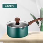 Two Color Choices Cookware Glass Cover Aluminum Non Stick Sauce Pan With Handle