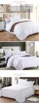 4 Pcs 60s 300tc 100% Cotton White Satin Bedding Set for Luxury 5 Star Resort