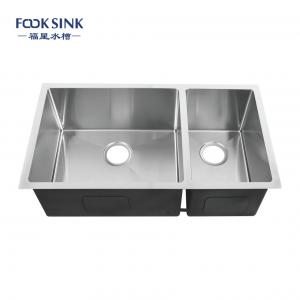 China Stainless Steel 304 Undermount Double Bowl Kitchen Sink 18 Gauge on sale