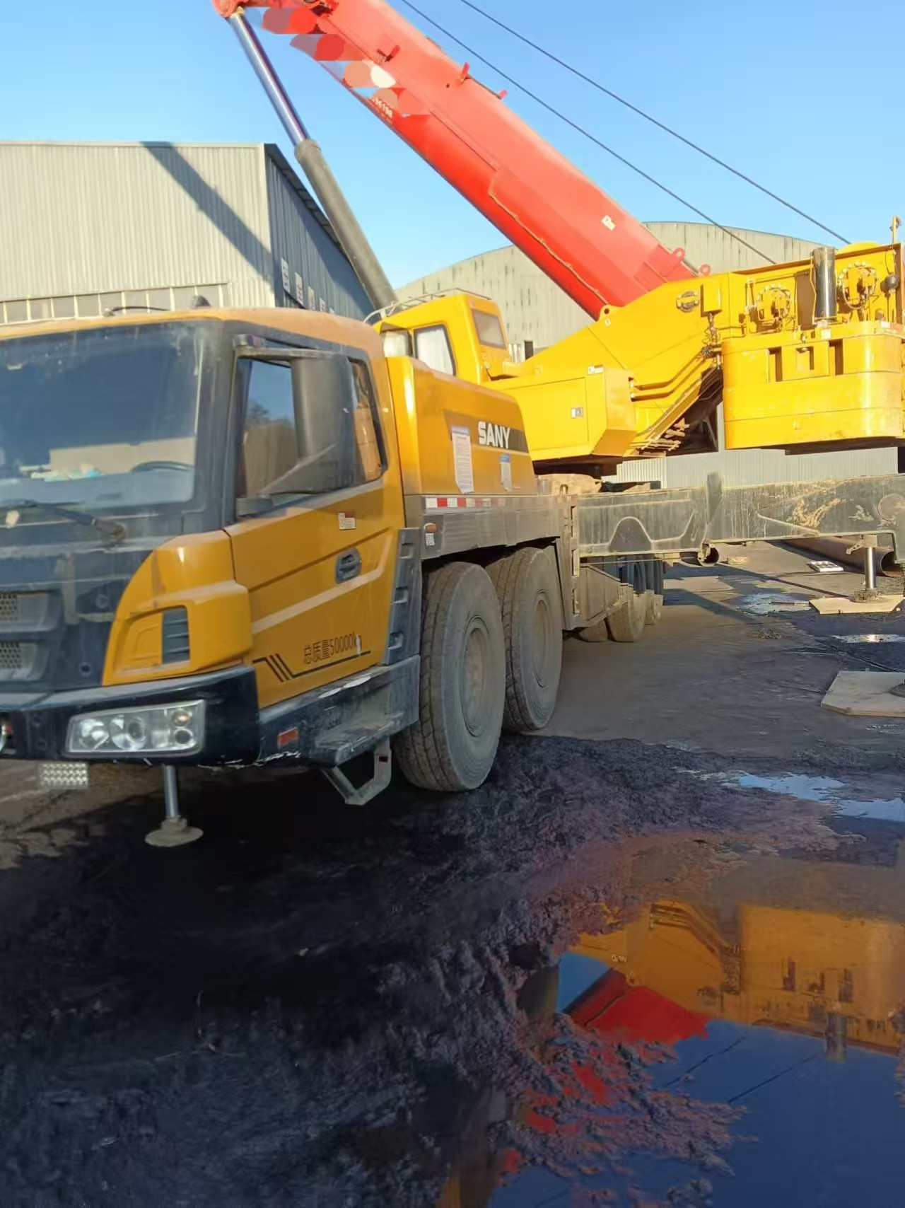 2021 Used SANY Mobile Truck Crane 80 Tons With WEICHAI Engine And 6 Crane Jib
