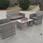 High Quality Aluminum Frame Modern PE Rattan Woven Wicker Handmade Sofa Coffee