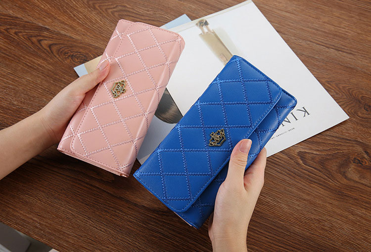 Custom Logo Ladies Long Wallet Fashion Large Capacity Pu Leather Card Holder Clutch Bag