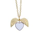 Sublimation Blank Angel Wings Locket Photo Necklaces Pendants Sublimation