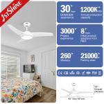 220V 50HZ Color Changing Lighting Ceiling Fan With Remote Control