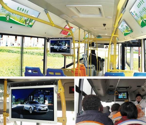 Metal Frame Anti Shake 19 Inch Coach Metro Bus Wireless 4G Advertising LCD