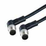 A B D X Coded 3 - 17 Pin M12 Cable Connectors Solder Locking Industrial Standard