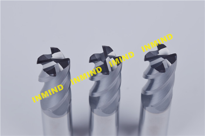HRC55 Extra long Corner Radius End Mill with 10 mm / 12 mm Diameter 35 deg helix angle