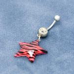Red Around Five Star Body Piercings Jewellery Surgical Steel 24mm