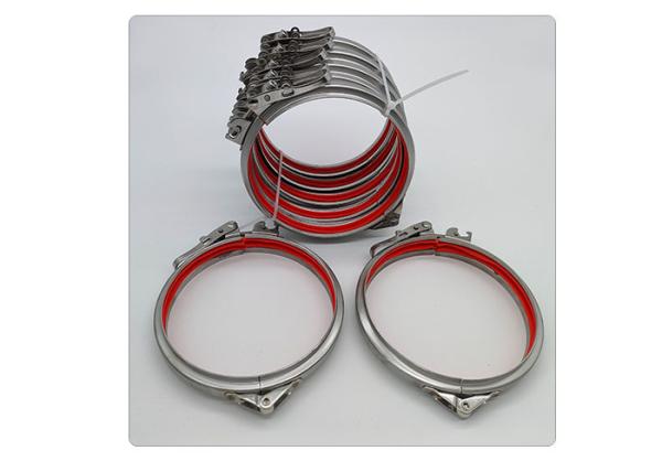 Handle Spiral Quick Release Duct Hose Clamp Red Seal Ring Stainless Steel 304 /