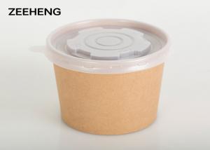 China PE Coated 16oz 500ml Matt Salad Food Kraft Paper Bowls Dessert Cup With Lid on sale
