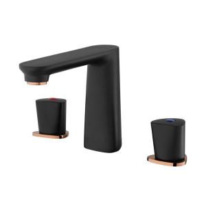 Wholesale 2 Handle Bathroom Widespread Faucet Black Deck Mounted from china suppliers