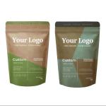 Doypack Ziplock Brown White Kraft Craft Paper Standing Up Pouches Food Powder
