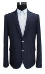 Worsted Mens Casual Blazer Jacket Slim Fit Warm Windproof Navy Fleece Fabric