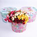 Flower Recyclable Paper Cylinder Gift Boxes Packaging 1.0 - 3.0mm Paper