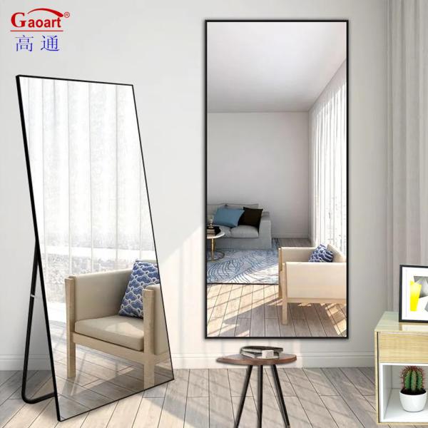 Contemporary Style Bathroom Mirror for Full Body Length in Bath Stand and Dress
