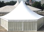 Opening Hexagon Tent Customized Size Glass Wall Double Wings Glass Door