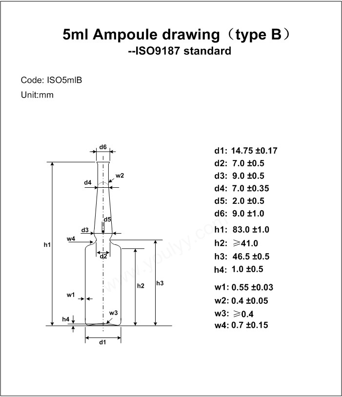 5ml Type A B C D Transparent Pharmaceutical Injection Empty Glass Ampoule