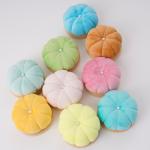 Pumpkin Pin Cushion, Wooden Base Needle Pincushions Japanese Style Round Pin