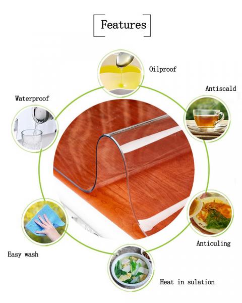 Kitchen Plastic PVC Vinyl 122x163cm Protective Table Cloth Oil Proof