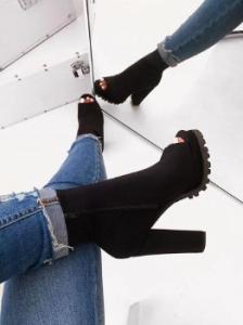 Wholesale Customized ODM Platform High Heel Boots Fish Mouth Half High Boots from china suppliers