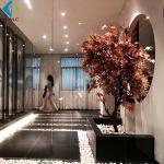 Red Fake Maple Tree , 2m Faux Japanese Maple For Indoor House Decoration