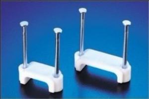 China Double nail type flat cable clips on sale