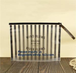 Wholesale Hot Sale Waterproof Frosted Slider PVC Zipper Bags Wholesale Custom Printed Plastic Transparent k Cloth Bag from china suppliers