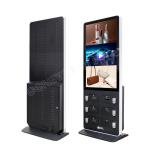 Interactive Lcd floor standing digital signage display Phone Charging Password