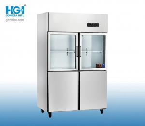 Wholesale Stainless Steel Refrigerant R600A Commercial Refrigerator With 2 Glass Door from china suppliers