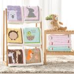 Colourful Soft Newborn Blanket Fade Resistant Embroidery Animal Print Plush