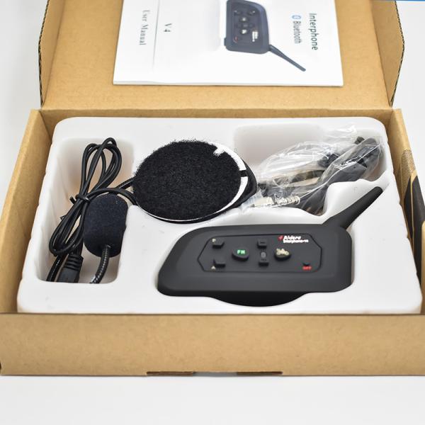 FM Radio Motorcycle Bluetooth Intercom 1200M Talk Distance 300 Hours Long