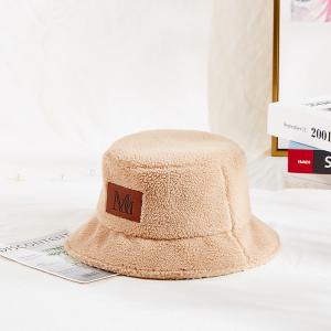 China 58cm  Warm Winter Plush Faux Mink Fur Bucket Hat on sale