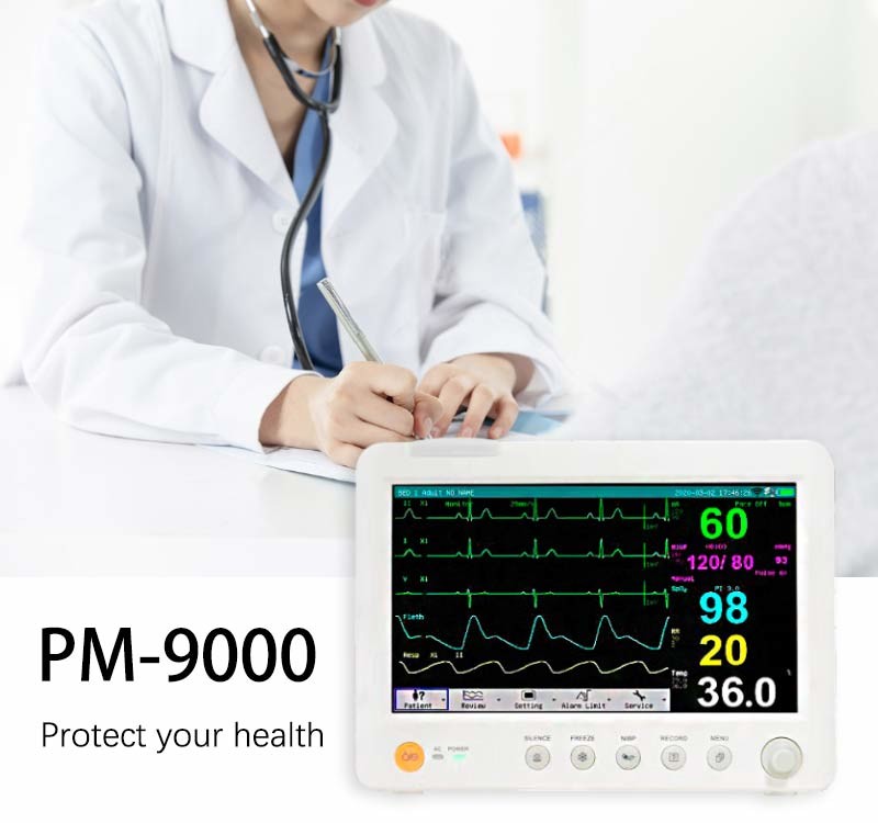 ECG 10 Inch Portable Vitals Machine Supports 6 Parameters