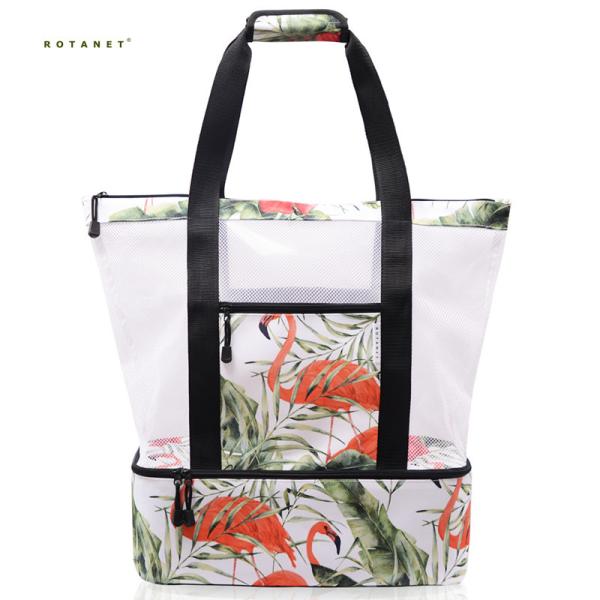 Outside Pocket Insulated Picnic Tote , Thermal Insulated Lunch Bag With Cooler