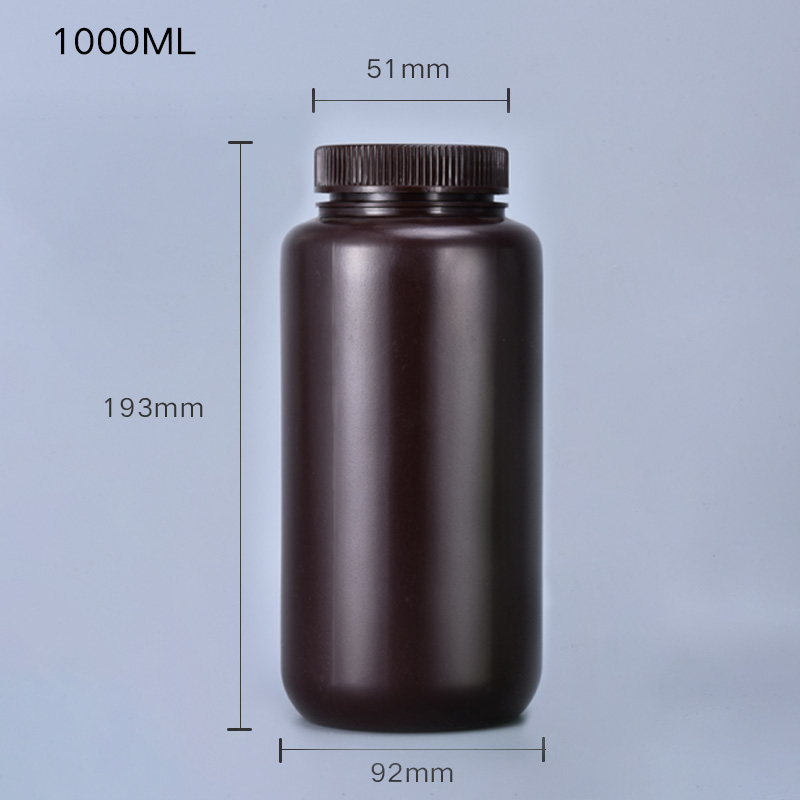 1L Transparent PP Thicken Plastic Chemical Reagent Lab Leakproof Bottles with Screw Lid