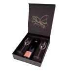 bespoke three bottle red wine box black soft touch liquor box with ribbon