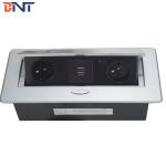 furniture multimedia connector installed on table or desk
