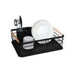 Metal Kitchen Dish Bowl Drying Wire Racks With Detachable Plastic Drip Tray