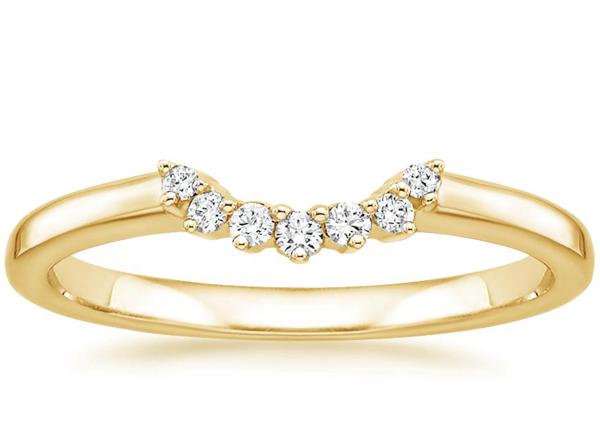 0.15ct 14k Yellow Gold Stackable Rings , Diamond Stacking Rings 2mm 1.5mm Stone