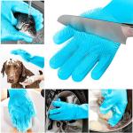 Purple And Blue Dishwashing Reusable Silicone Gloves For Cleaning