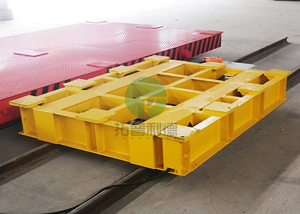Motorized material handling pallet transfer vehicle large load powerd by cable
